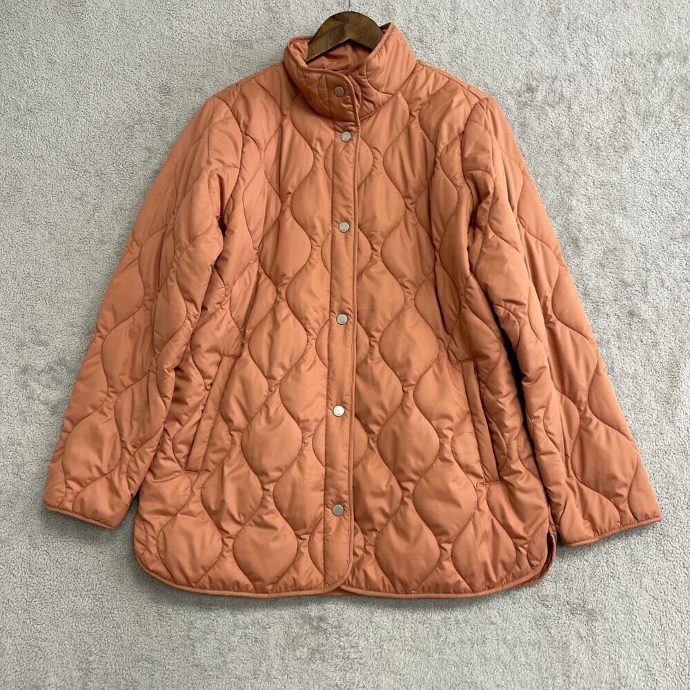 32 Degrees Heat Women's M Quilted Jacket Rust Pink Button Up M0691 - Picture 3 of 12